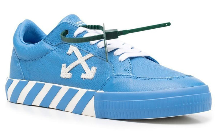 Off-White Low Vulcanized Leather Trainers 'Blue White Green' OMIA085S22LEA0024501