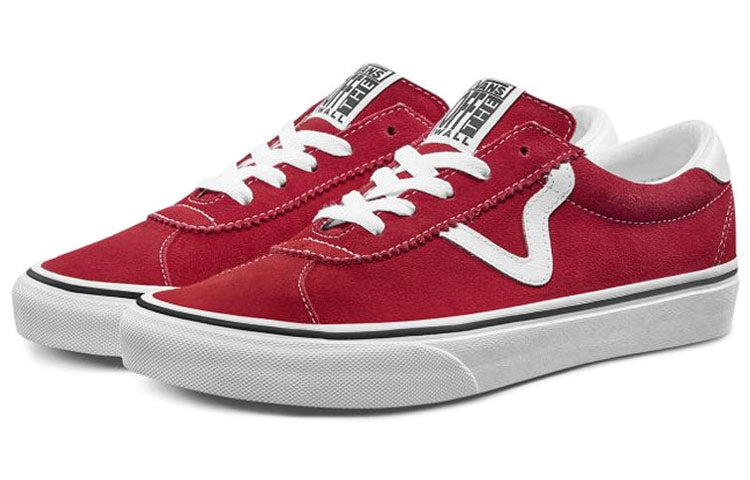 Vans Soprt Skate Sneakers Old Skool Shoes 'White Red' VN0A4BU6VYG