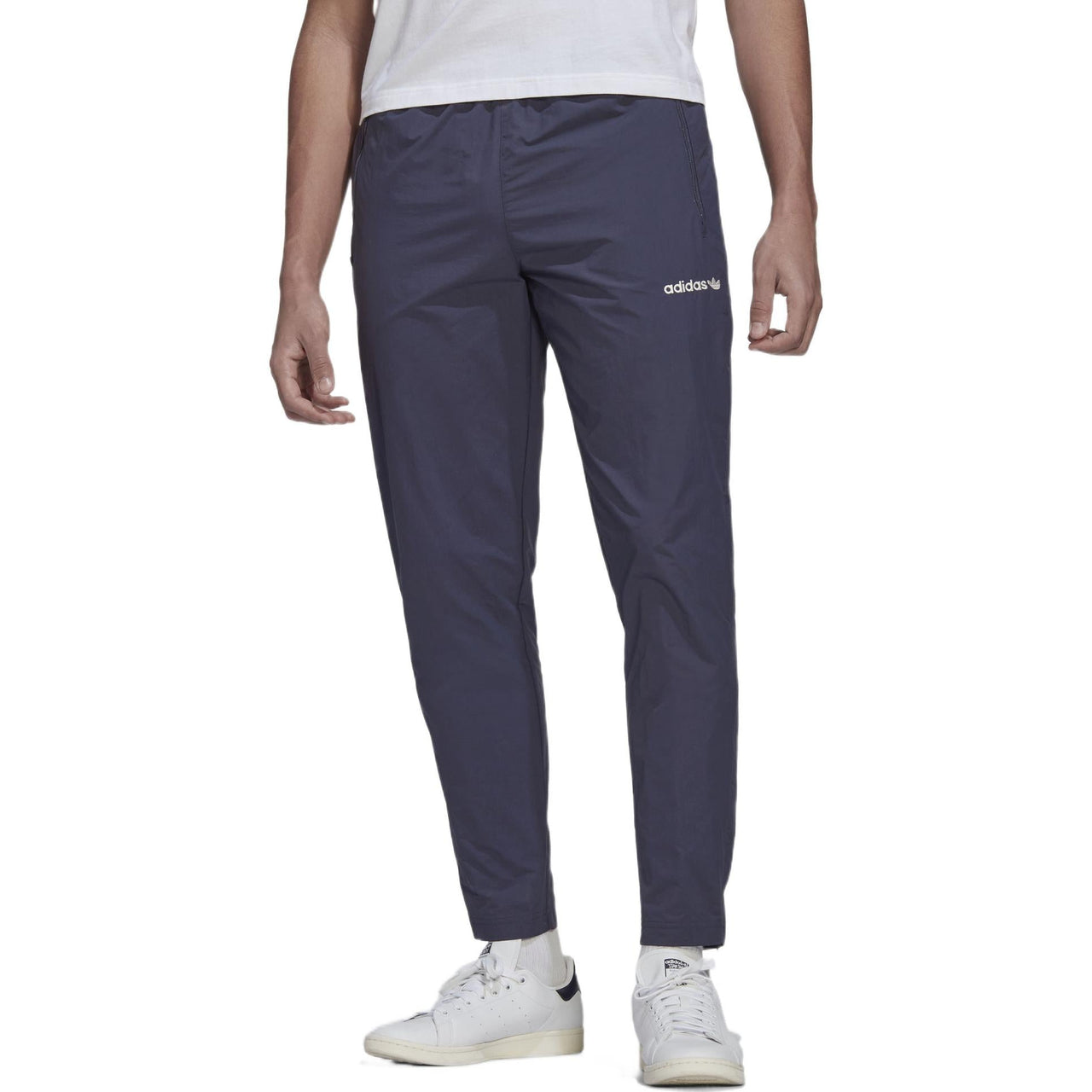 Men's adidas originals Solid Color Smiling Face Embroidered Logo Straight Casual Pants/Trousers Blue HN0386