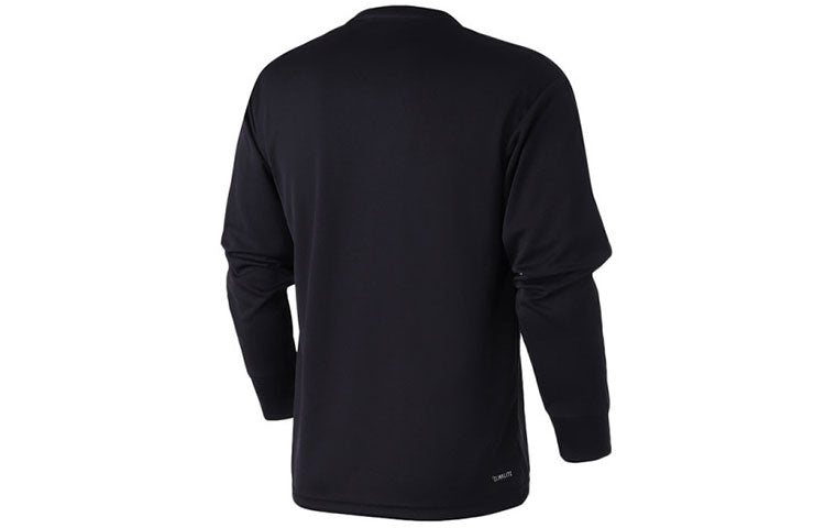 adidas Printing Logo Round Neck Long Sleeves Black DU1037
