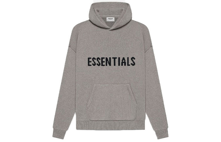 Fear of God Essentials SS21 Knit Hoodie 'Dark Heather Oatmeal' FOG-SS21-617