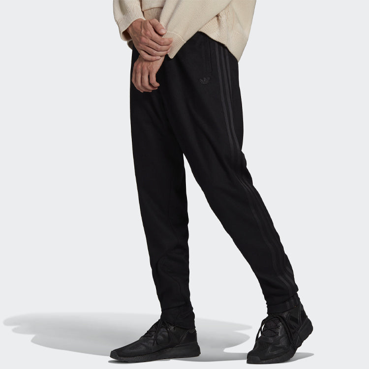 Men's adidas originals Solid Color Lacing Black Sports Pants/Trousers/Joggers H33468