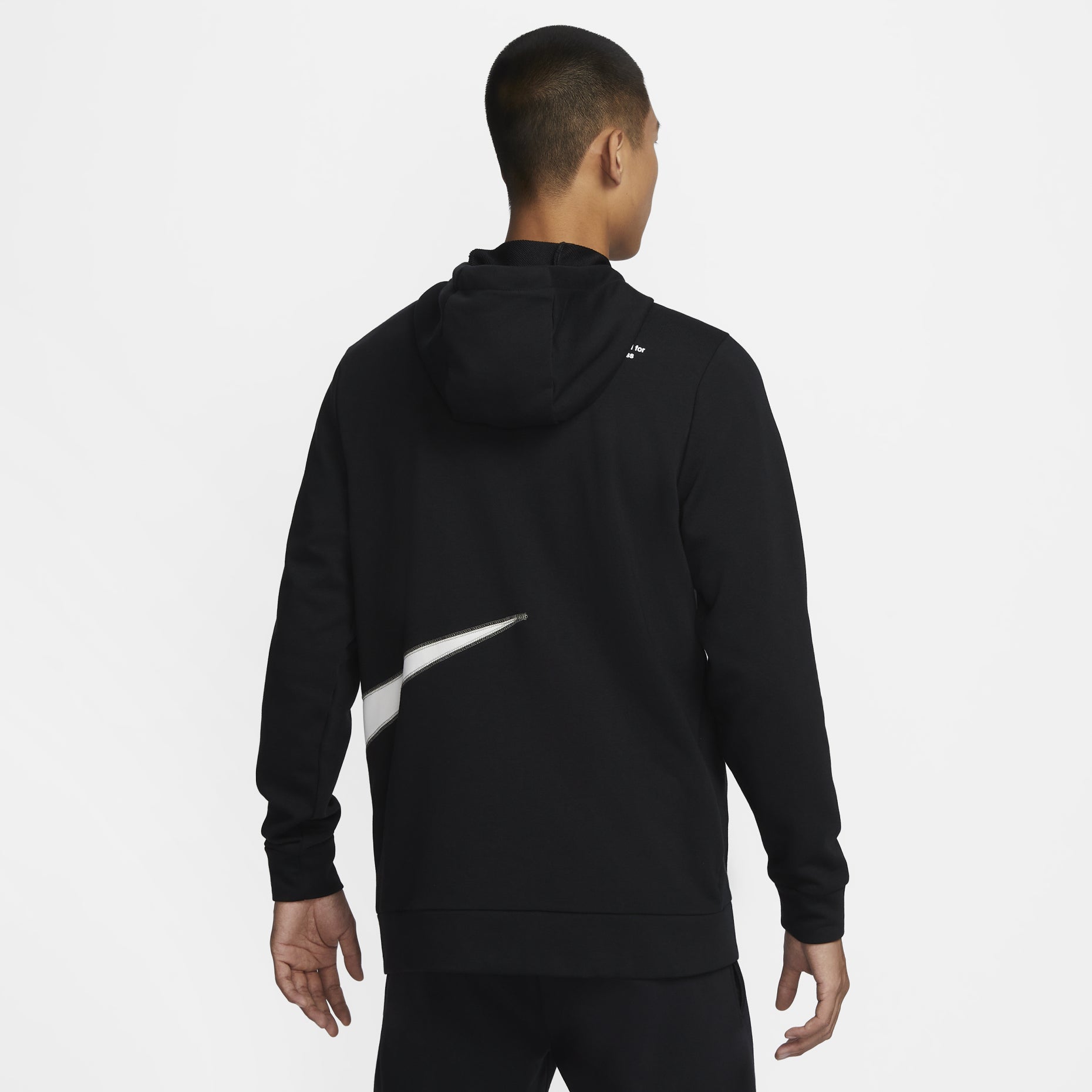 Nike Dri-FIT Fleece Full-Zip Fitness Hoodie 'Black White' FB8576-010