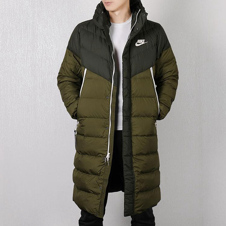 Nike Logo Puffer Hooded Coat 'Olive Green' AA8854-355