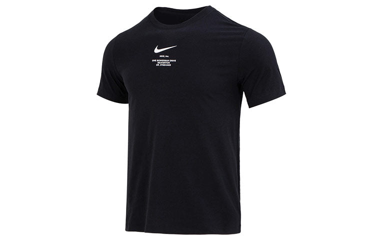 Nike Sportswear Big Swoosh Running Gym Cotton T-Shirt 'Black' DZ2882-010