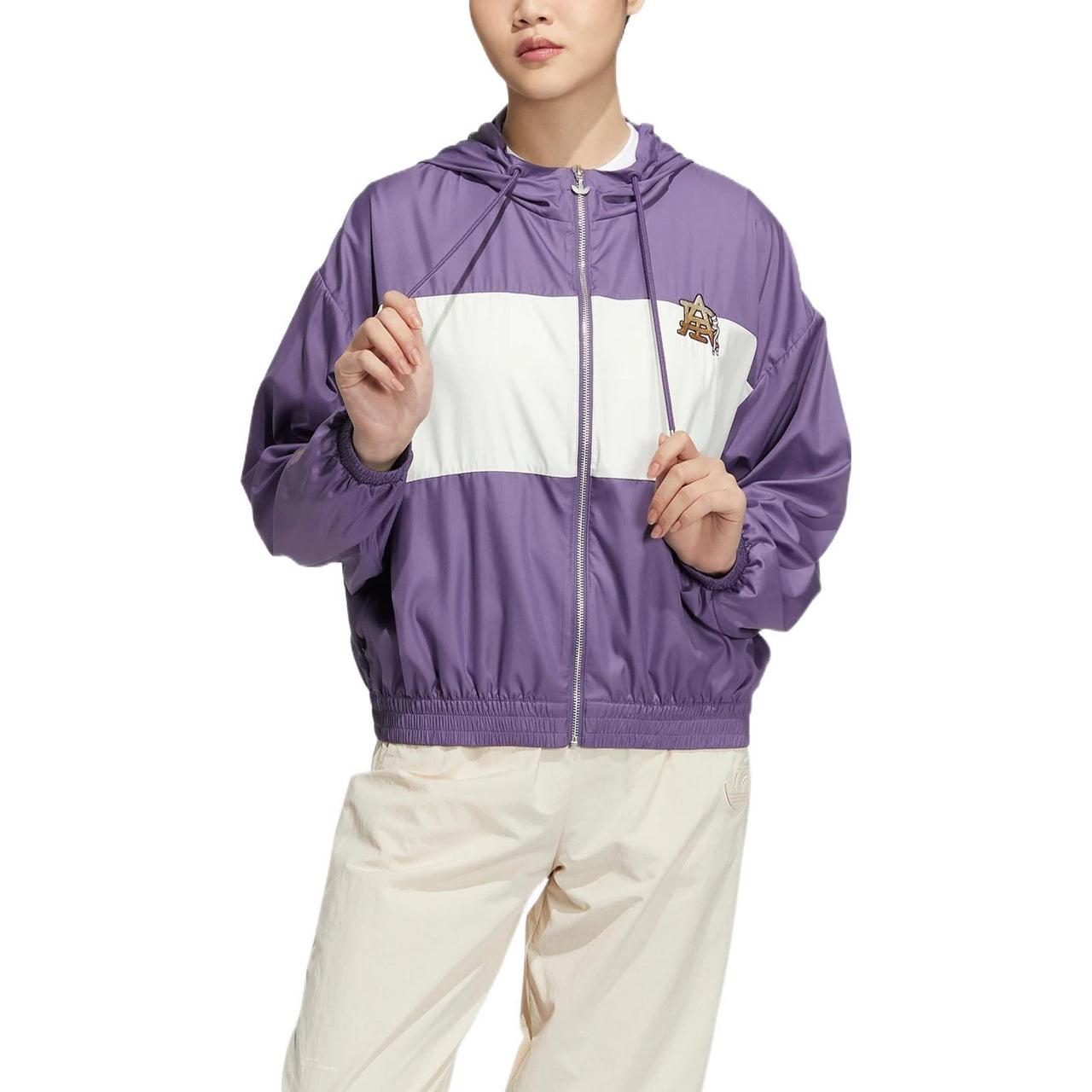 (WMNS) adidas Modern Collegiate Windbreaker Jacket 'Purple White' HS1934