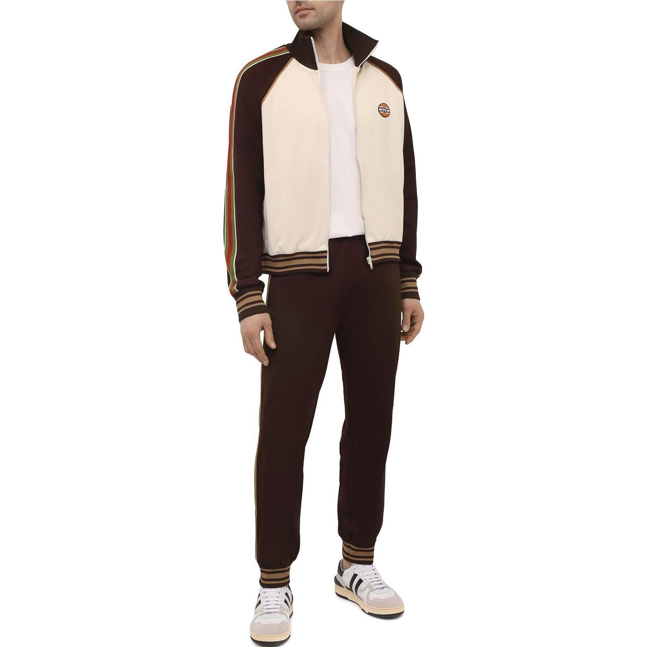 Gucci Technical Jersey Zip-Up Jacket With Web 'Beige Brown' 645207-XJC5O-9141