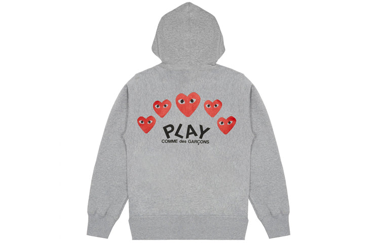COMME des GARCONS PLAY Multi Heart Zip Up Hoodie 'Grey' AZ-T250-051-1