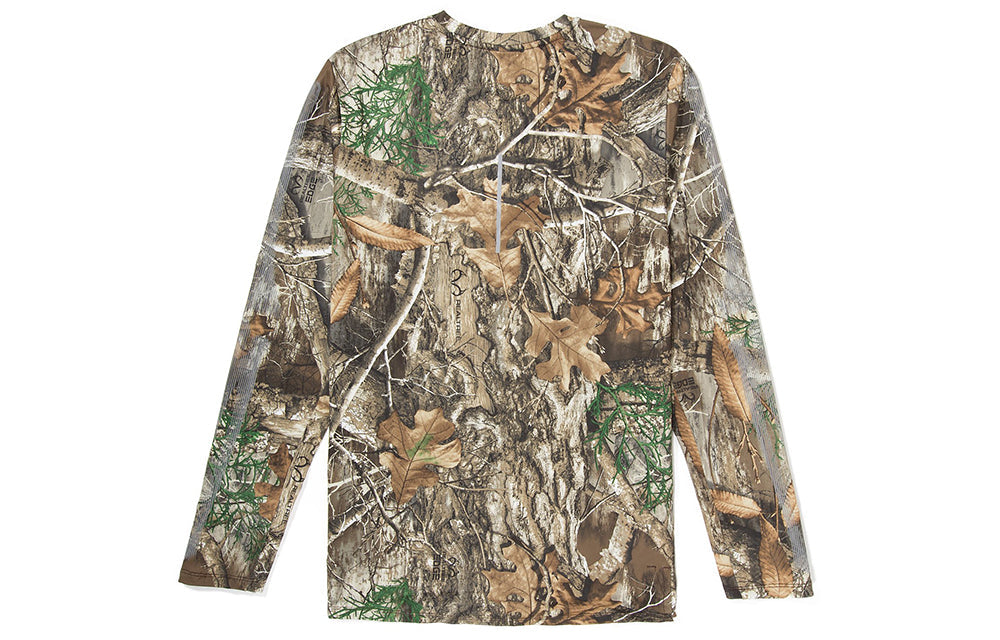 Men's Nike Long sleeve skeleton tee Halloween Limited Leaves Printing Long Sleeves Running Earth Brown T-Shirt CJ0179-237