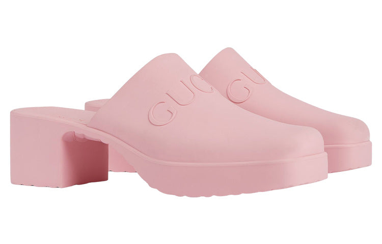 (WMNS) Gucci Logo Rubber Mule 'Pink' 725899-J8700-5815