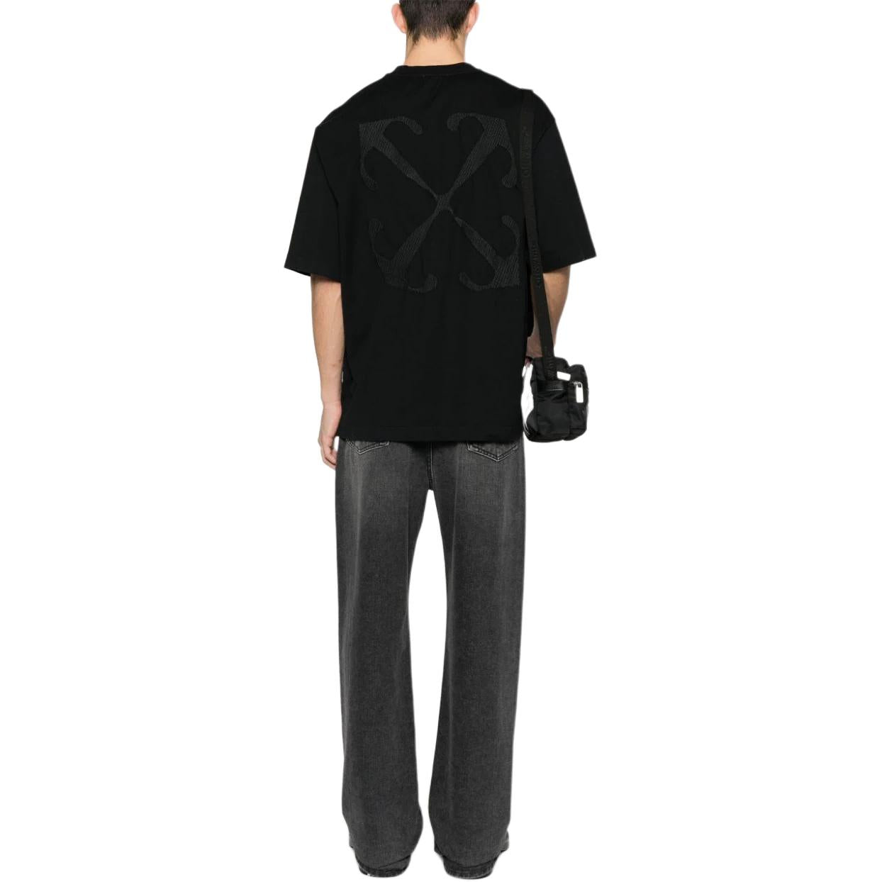 Off-White Arrows-embroidery Cotton T-shirt 'Black' OMAA120S24JER0041001