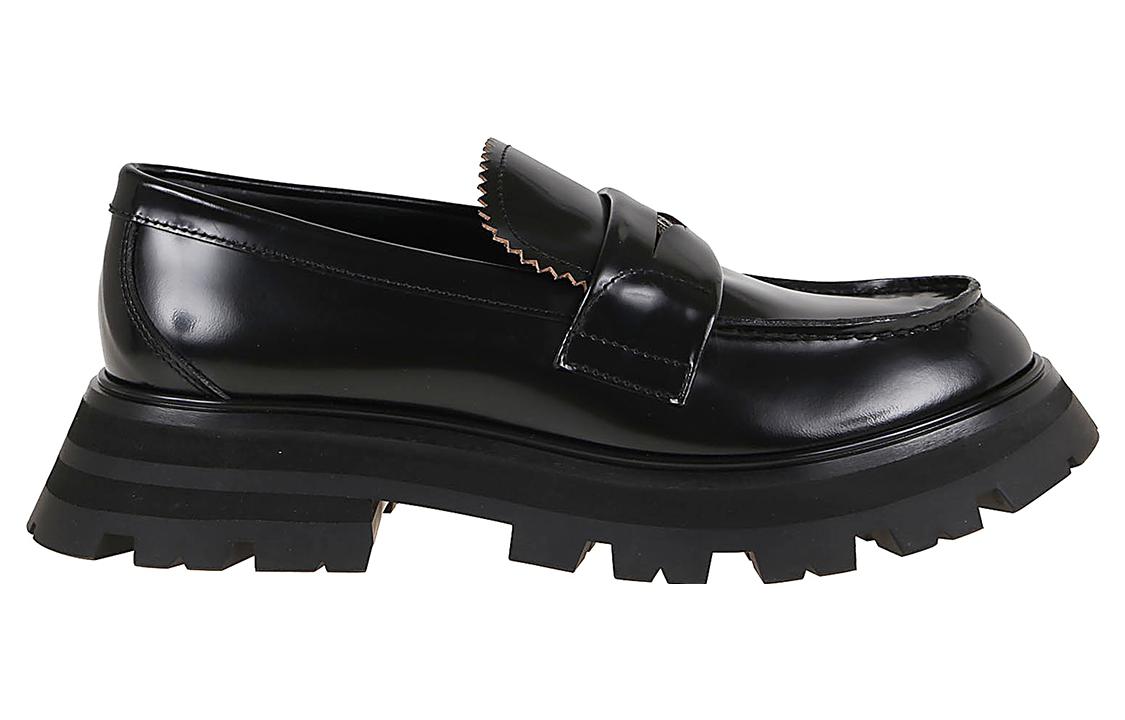 (WMNS) Alexander McQueen Wander Leather Loafers 'Core Black' 685690WHZ851081