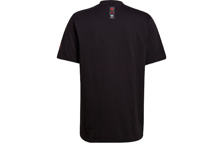 adidas Mufc Cny Tee limited Logo Printing Manchester United Soccer/Football Round Neck Short Sleeve Black H63996