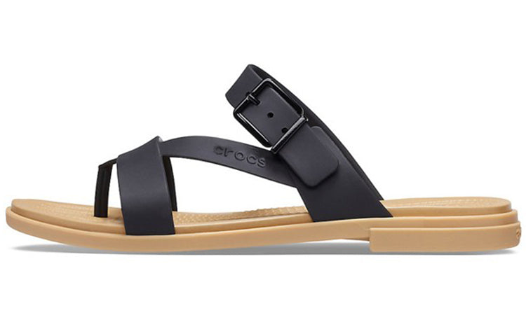 (WMNS) Crocs Minimalistic Cozy Sports Slippers Black Brown 206108-00W