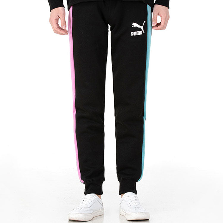 PUMA Iconic T7 Track Pants 'Black White Blue' 531381-98