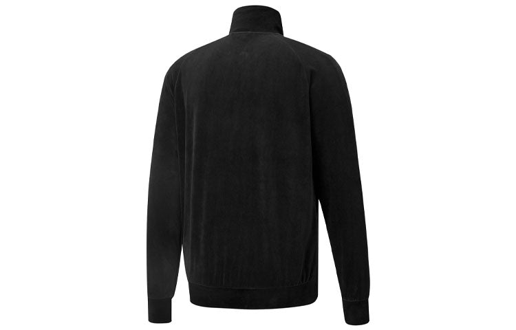 PUMA Iconic T7 Embroidered Logo Retro Sports Suede Stand Collar Jacket Black 532936-01