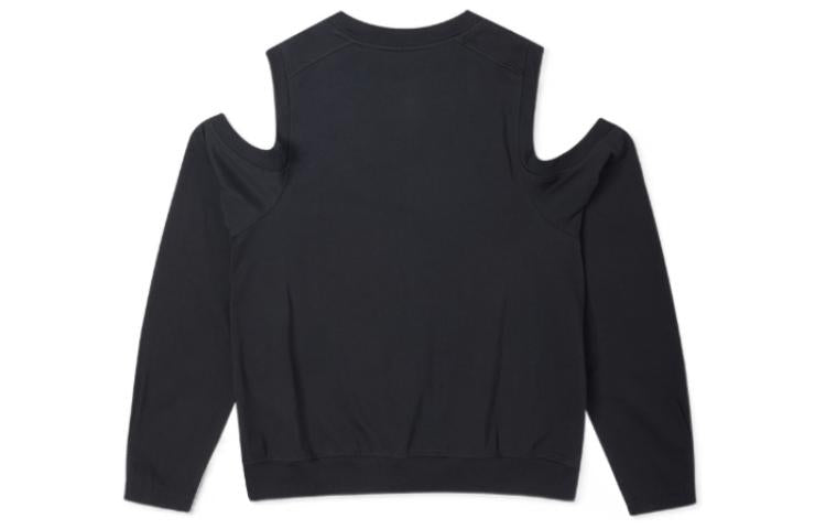 (WMNS) Converse Twisted Knits Cold Shoulder Top 'Black' 10023190-A01