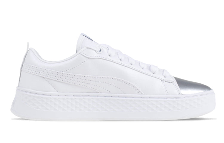 (WMNS) PUMA Smash Platform Classic Skateboarding Shoes Silver 366927-01