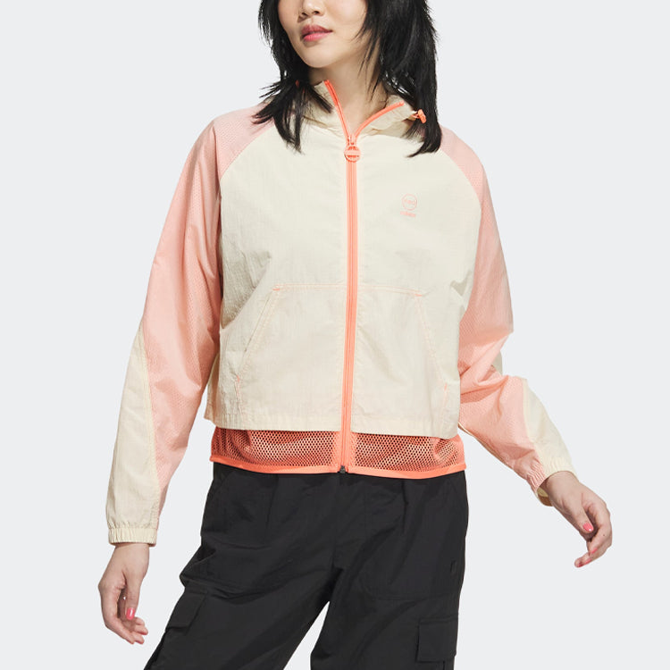 (WMNS) adidas Neo Vibe Collective Windbreaker Jackets 'White Pink' IA6724