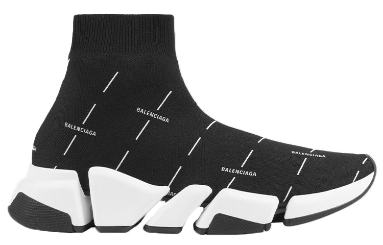 (WMNS) Balenciaga Speed 2.0 Sneakers Black/White 645420W2DBT1090