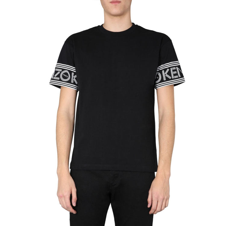KENZO Cuff Logo Cotton Short Sleeve T-Shirt 'Black' F005TS0434BD-99