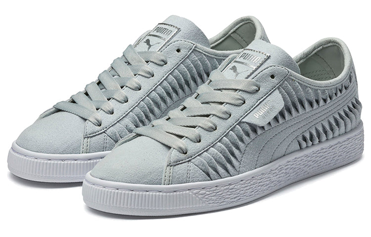 (WMNS) PUMA Suede Metallic Entwine 'Gray White' 365471-01