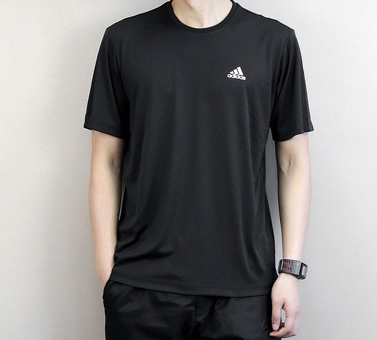 adidas Approach Tee Tennis Round-Collar Short-Sleeved Male Black AZ4076