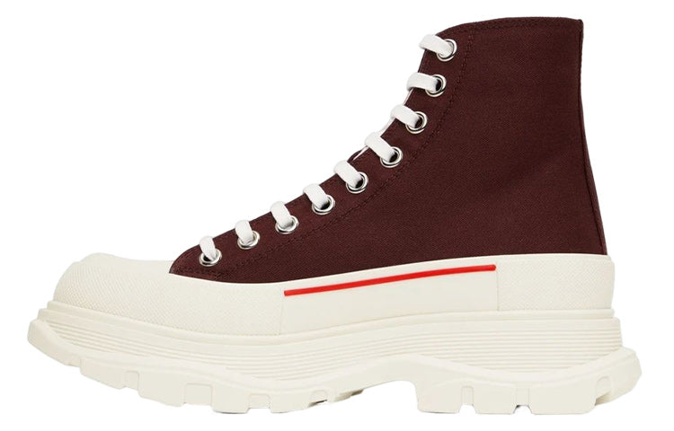 Alexander McQueen Tread Slick Boots 'Burgundy White' 705659W4V312090