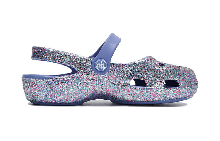(PS) Crocs Outdoor Flat Heel Shiny Sports Blue Sandals 206370-434