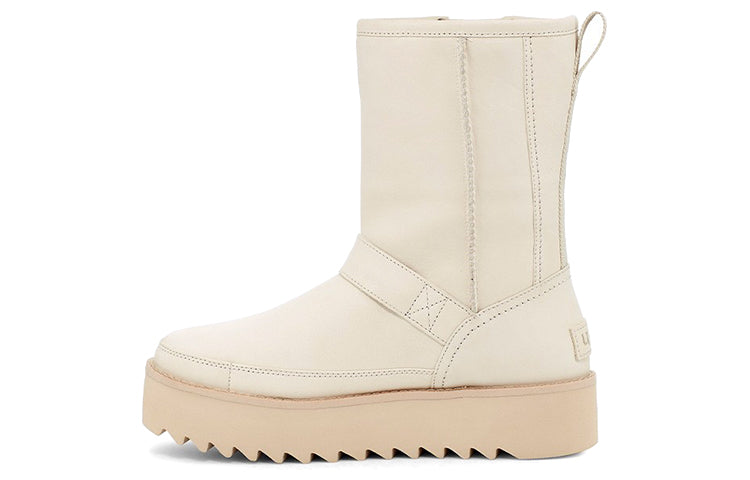 (WMNS) UGG Classic Rebel Biker Short Boot 'Bone' 1106913-BONE