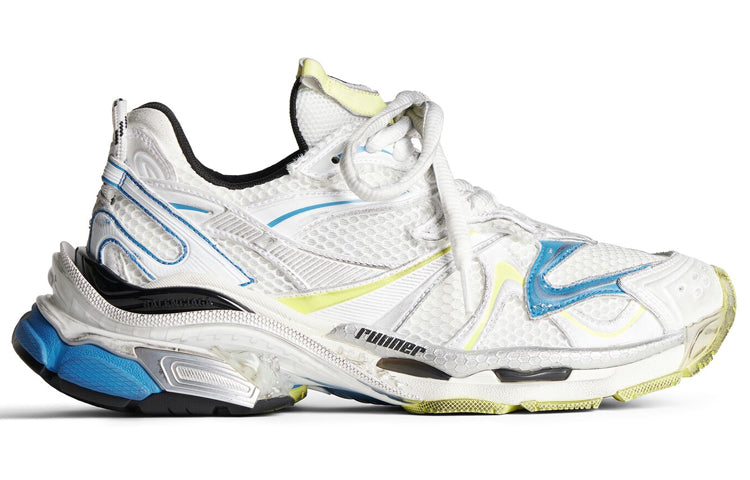 Balenciaga Runner 2.0 Sneakers 'White Yellow and Blue Mesh and Polyurethane' 779066W3RXP9074