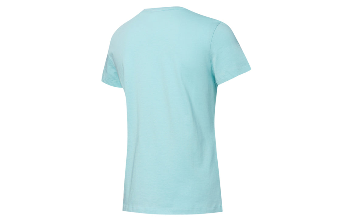 (WMNS) PUMA Running Training Casual Sports Round Neck logo Short Sleeve Lake Blue 532282-76
