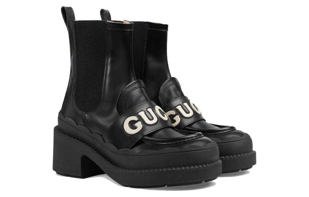 (WMNS) Gucci Ornella Leather Boots 'Black' 753334-AACEY-1090