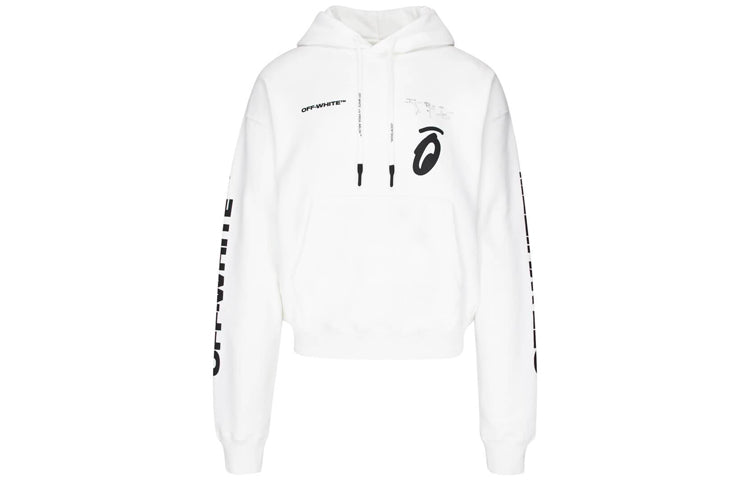 Off-White Split Arrows Hooded Fleece Men White OMBB037E19D250100110