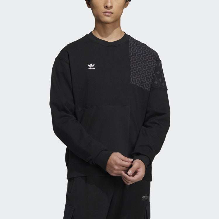 adidas originals CNY Limited Pattern Printing Sports Round Neck Pullover Black HC0565