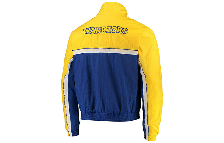 Nike NBA Golden State Warriors Athleisure Casual Sports Jacket Yellow Blue Colorblock CJ7146-495