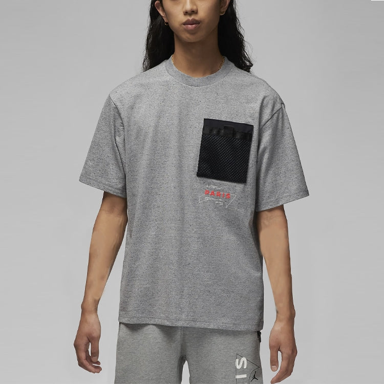 Men's Nike Alphabet Printing Logo Round Neck Short Sleeve Gray T-Shirt DM3103-010