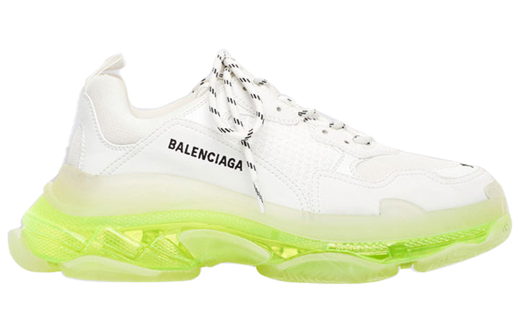 (WMNS) حذاء رياضي Balenciaga Triple S بنعل شفاف - أبيض وأصفر فلوري 544351W2FR19073