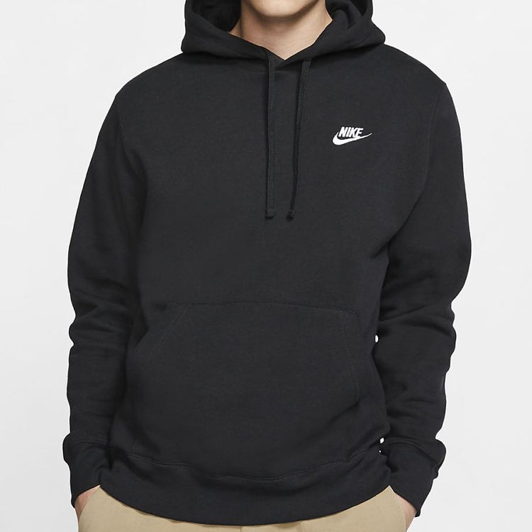 Nike Sportswear Club Fleece Pullover Hoodie 'Black white' BV2654-010