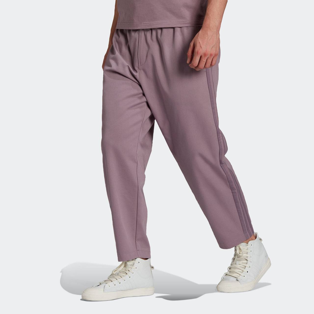 Men's adidas originals C Twill Pant Side Stripe Loose Sports Pants/Trousers/Joggers Light Purple HC8607