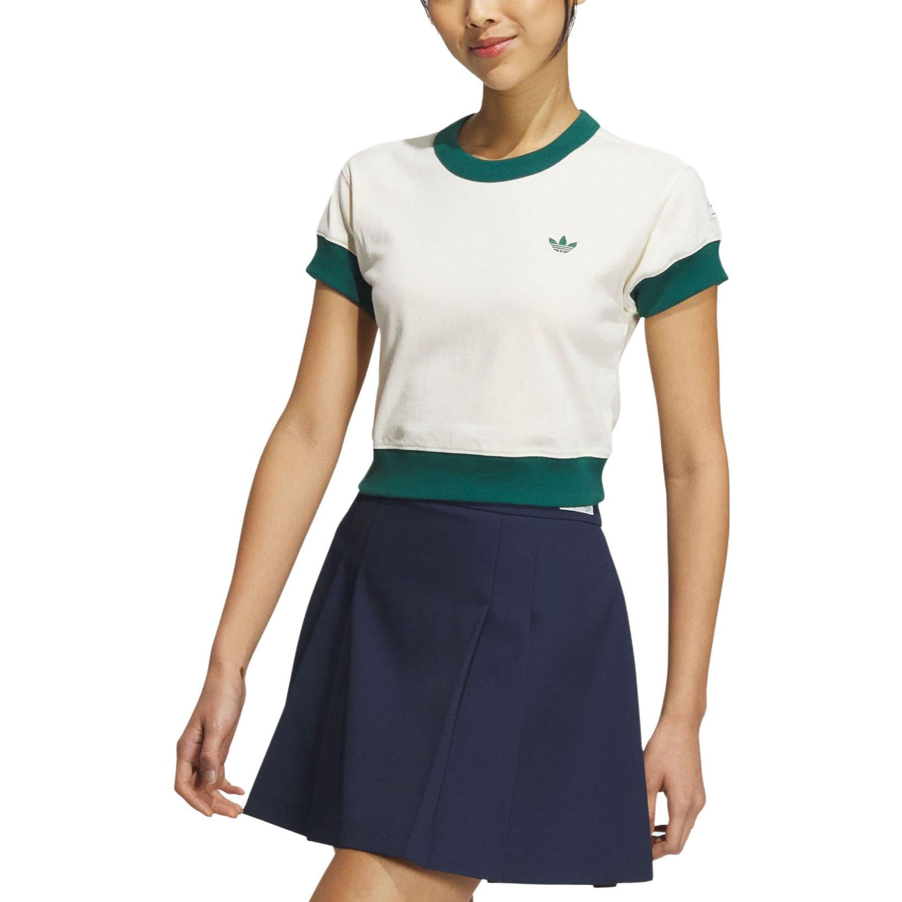 (WMNS) adidas Originals x Notitle Tennis T-Shirts 'White Green' IN1078
