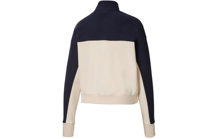(WMNS) PUMA Csm Sweat Knitting Stand-up Collar Jacket Blue 598577-06