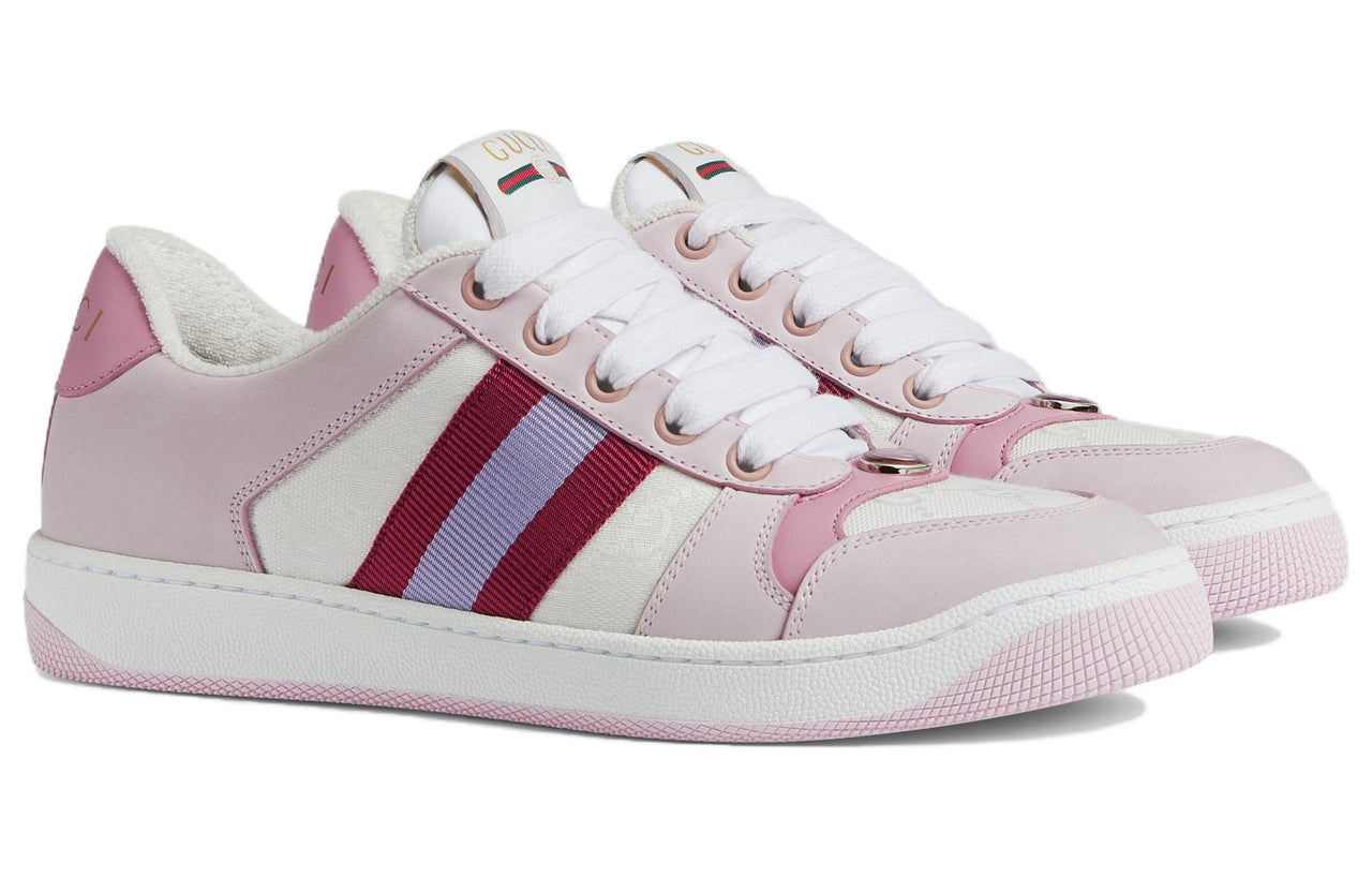 (WMNS) Gucci Screener Low-Top Sneakers 'White Pink' 677423-HVKI0-9090