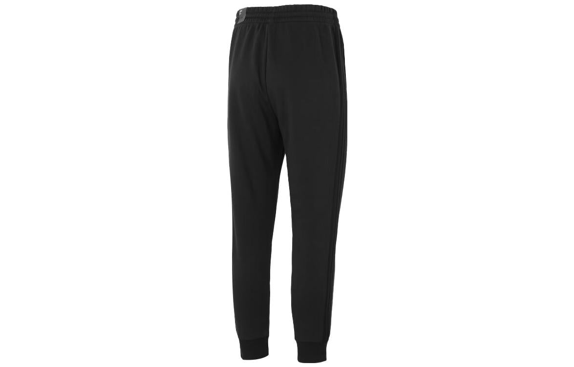 adidas Essentials Fleece 3-Stripes Tapered Cuff Pants 'Black' IJ8885