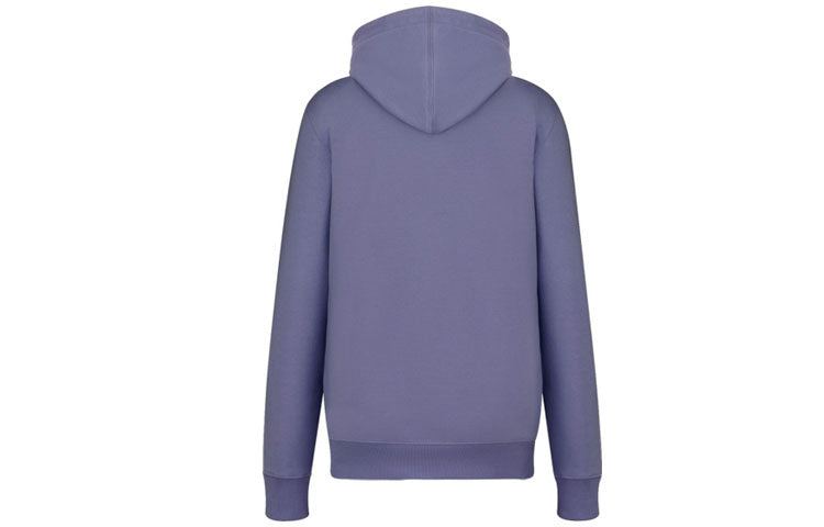 Men's DIOR FW21 Logo Alphabet Embroidered Solid Color Pullover Purple Blue 113J698A0531-485