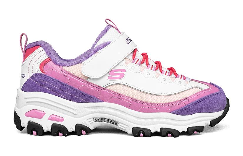 (GS) Skechers Dlites Shoes 'White Pink Purple' 664062L-MULT