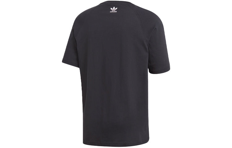 adidas originals Large Logo Printing Loose Running Sports Round Neck Short Sleeve Black GE6229