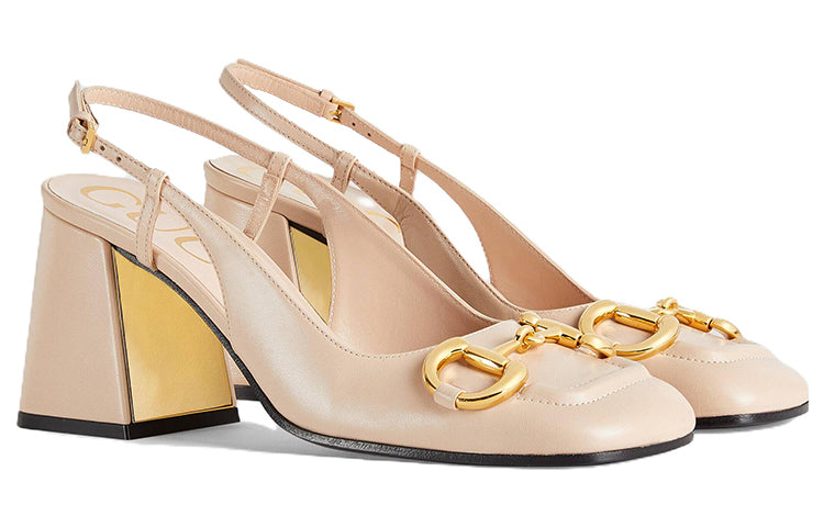 (WMNS) Gucci Horsebit Mid Heel Slingback 'Neutral' 643892-C9D00-6705