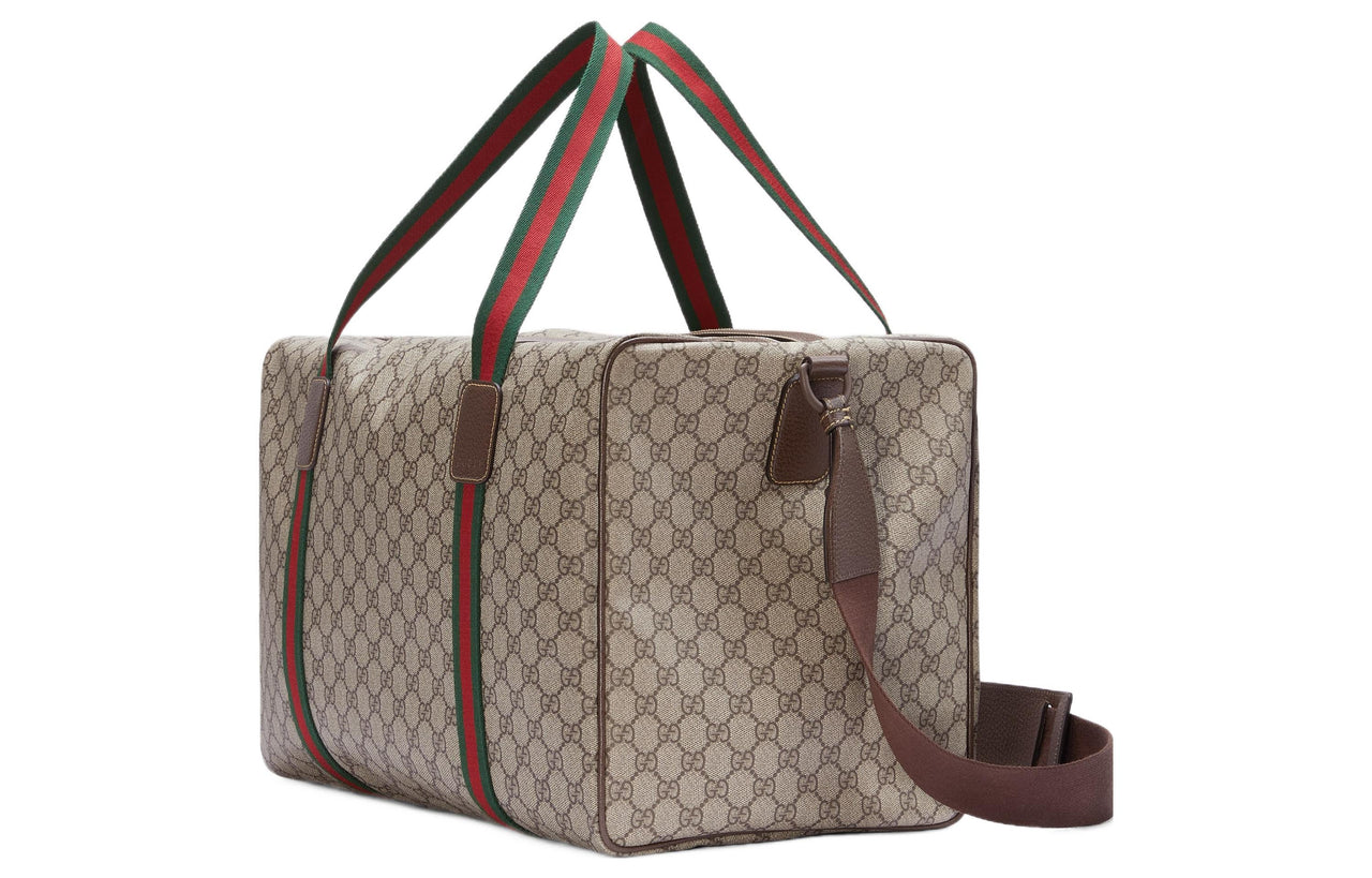 Gucci Medium Duffle Bag With Web 'Beige Brown' 758664-FACK7-9768