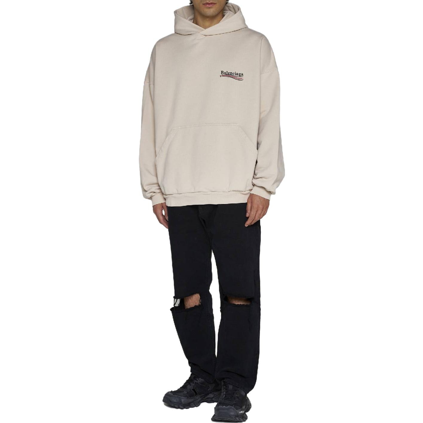 Balenciaga Political Campaign Popover Hoodie 'Light Beige' 739024TKVI99711